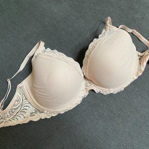 Natori Feathers Contour Plunge Lace-Trim Bra 36DDD/36F
